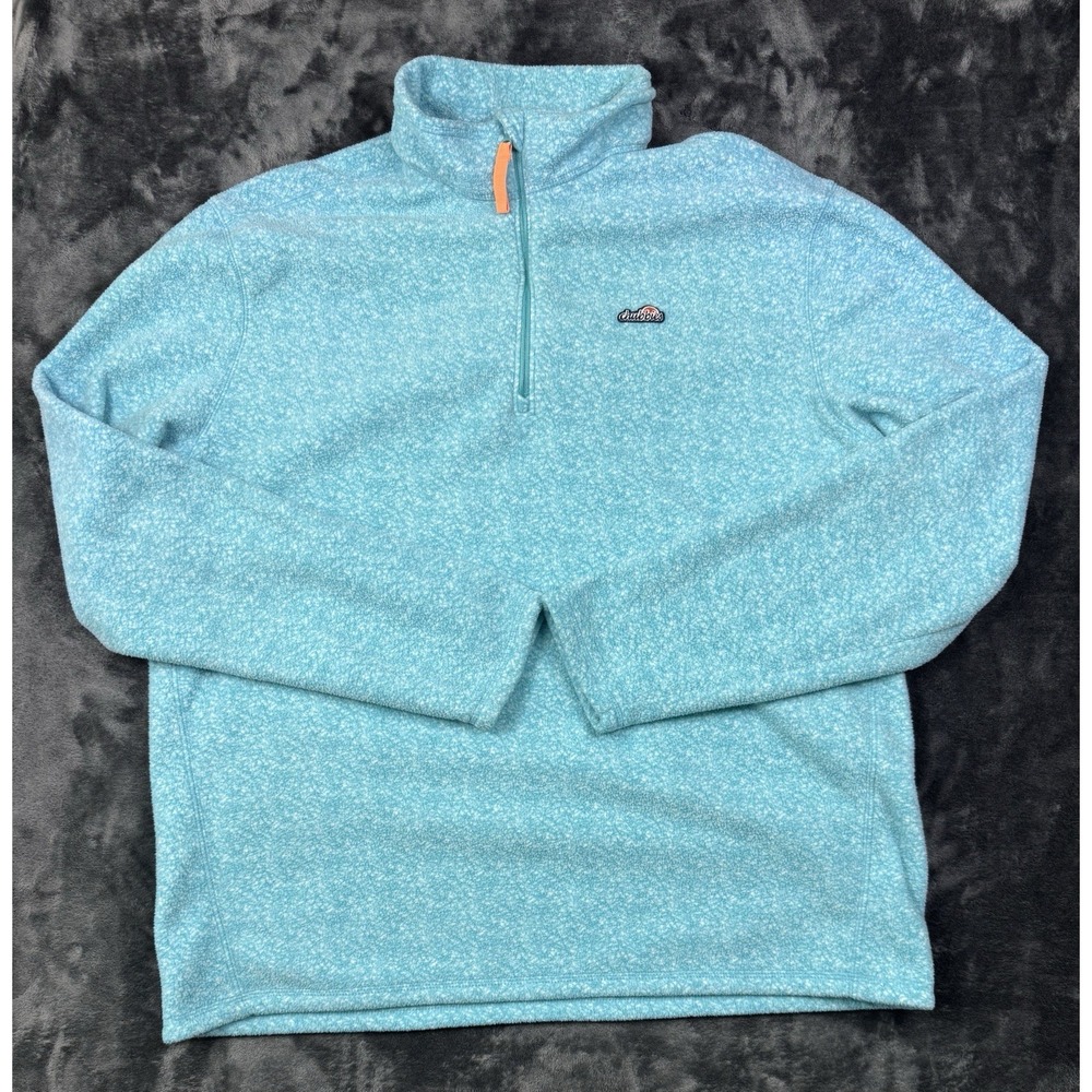 Chubbies Men's XL Blue Teal Heather Fleece 1/4 Zip Pullover Weekend